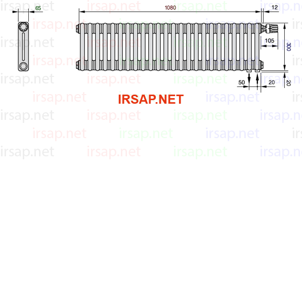 чертеж радиатора Irsap Tesi 20300-2420300-24-25-01